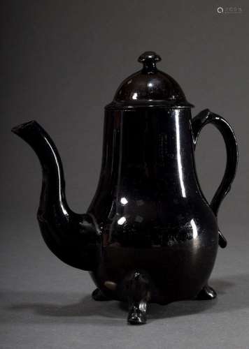 Black glazed ceramic jug probably Bornholm or Jackfield 18th...