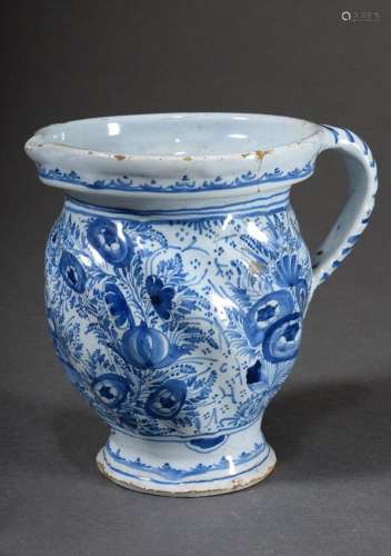 Faience jug with handle (so-called sausage or whey jug) with...