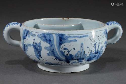 Faience shaving bowl with strainer insert for brush/soap and...