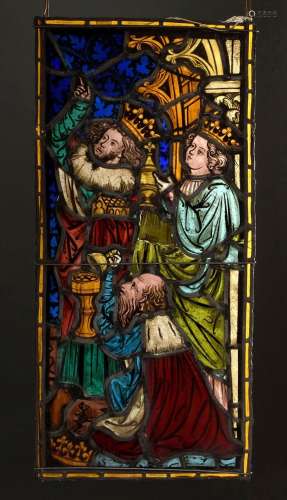 Church window "Adoration of the Kings" leaded glas...