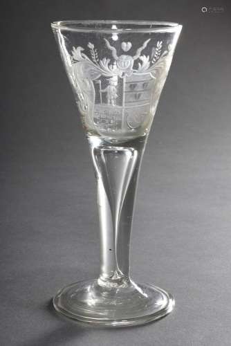 Baroque pointed goblet on a disc foot with a folded rim holl...