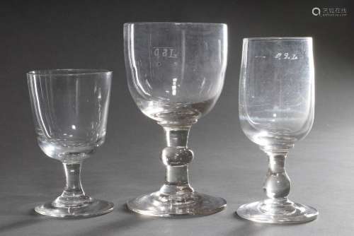 3 Various rustic beer glasses in different shapes 1x each wi...