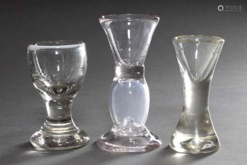 3 Various North German Schnaps and Wachtmeister glasses in d...