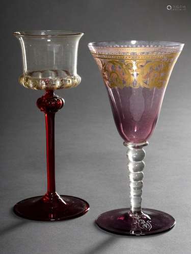 2 Various Historism Murano ornamental glasses in different s...