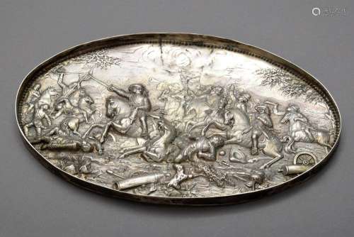 Oval ornamental plate "Battle scene from the Thirty Yea...