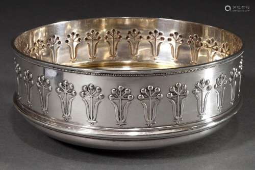 Round Art Nouveau bowl with geometric-floral decoration and ...