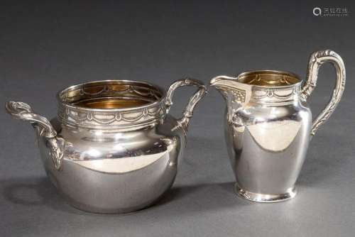 2 Various pieces: Wilhelmine sugar bowl and cream jug with &...
