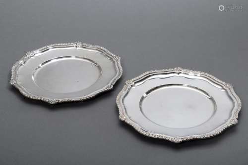 Pair of plates with ornamental relief rim Otto Wolter/Schwäb...