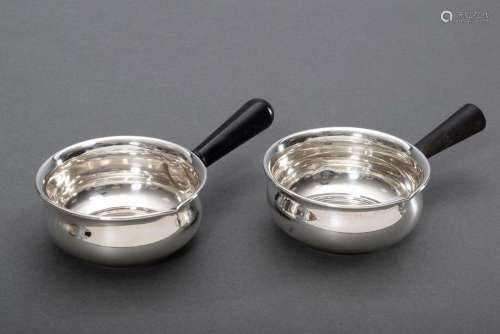2 Various Danish butter saucers in plain form with ebonised ...
