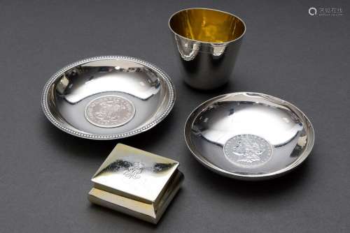 4 Various pieces: South African coin bowl "5 Shilling 1...