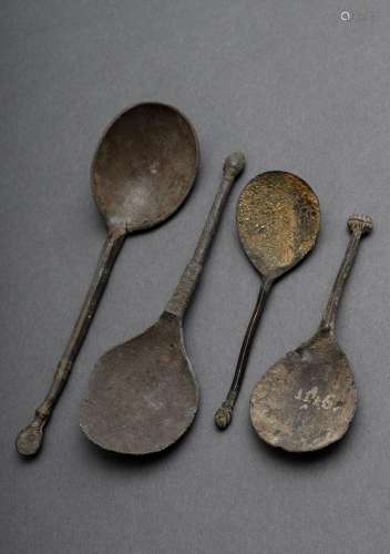 4 Various early Renaissance and Baroque spoons in different ...