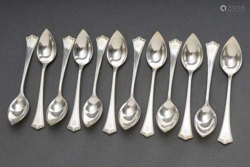 12 Grapefruit spoons with pointed spoon ornamental relief de...