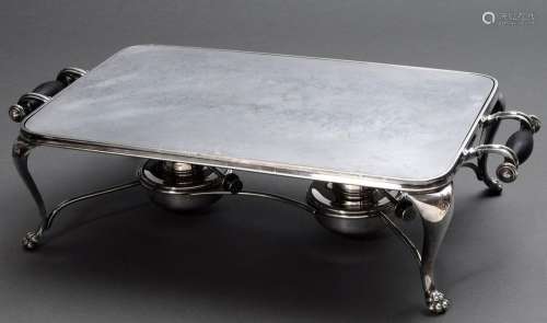 English table rechaud with two spirit burners and aluminium ...