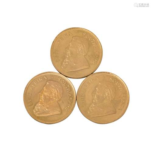 Südafrika/GOLD - 3 x 1 oz. Krügerrand