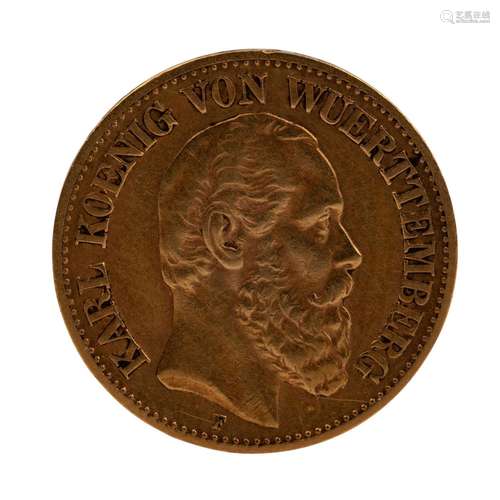 Württemberg/GOLD - 10 Mark 1873 F