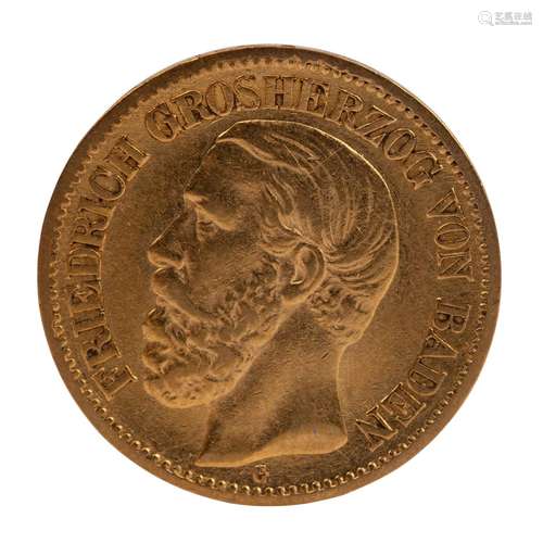 Baden/GOLD - 10 Mark 1873 G