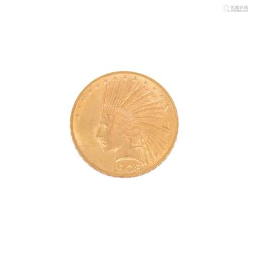 USA/GOLD - 10 Dollars 1908 Indian Head,