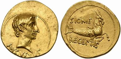Augustus (27 BC - AD 14), Aureus, Pergamus, ca. 19-18 BC; AV...