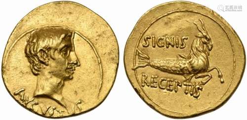 Augustus (27 BC - AD 14), Aureus, Pergamus, ca. 19-18 BC; AV...
