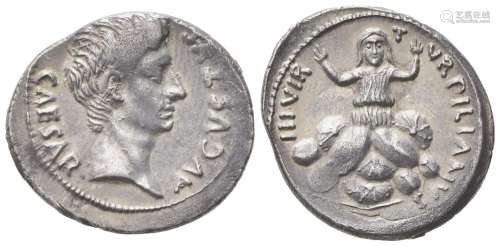 Augustus (27 BC - AD 14), Denarius, Rome, ca. 19 BC; AR (g 3...
