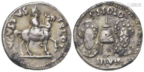 Augustus (27 BC - AD 14), Plated denarius struck with moneye...