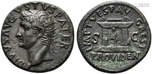 Divus Augustus, Dupondius struck under Titus, Rome, ca. AD 8...