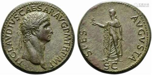 Claudius (41-54), Sestertius, Rome, AD 50-54; AE (g 30,47; m...