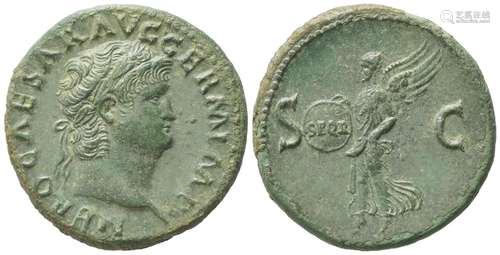 Nero (54-68), As, Rome, ca. AD 65; AE (g 13,53; mm 28; h 6);...