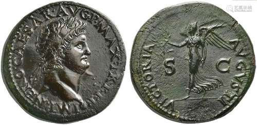 Nero (54-68), Dupondius, Lugdunum, AD 66; AE (g 13,14; mm 30...