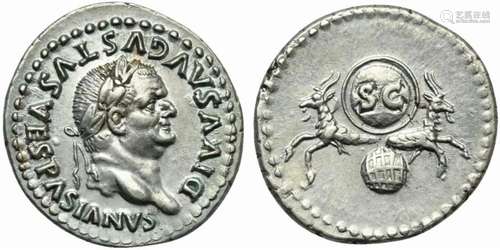 Divus Vespasian, Denarius struck under Titus, Rome, AD 80-81...