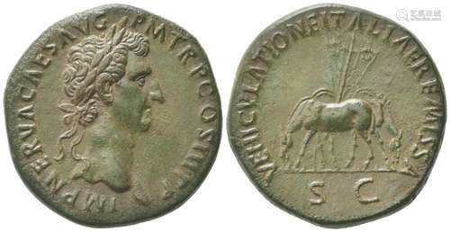 Nerva (96-98), Sestertius, Rome, AD 97; AE (g 23,86; mm 33; ...