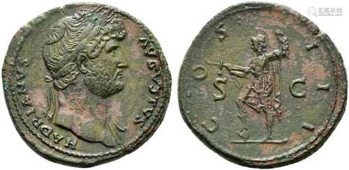 Hadrian (117-138), Sestertius, Rome, AD 124-125; AE (g 26,89...