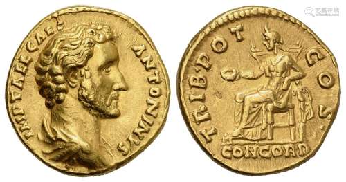 Antoninus Pius Caesar, Aureus struck under Hadrian, Rome, 25...