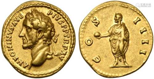 Antoninus Pius (138-161), Aureus, Rome, AD 151-152; AV (g 7,...