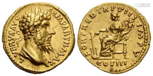 Lucius Verus (161-169), Aureus, Rome, AD 168; AV (g 7,27; mm...