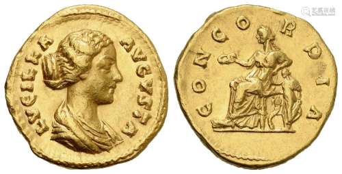 Lucilla, Aureus struck under Marcus Aurelius, Rome, ca. AD 1...