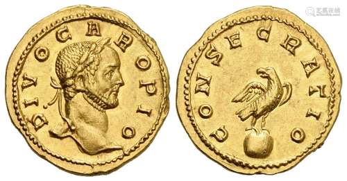 Divus Carus, Aureus struck under Carinus, Lugdunum, ca. AD 2...