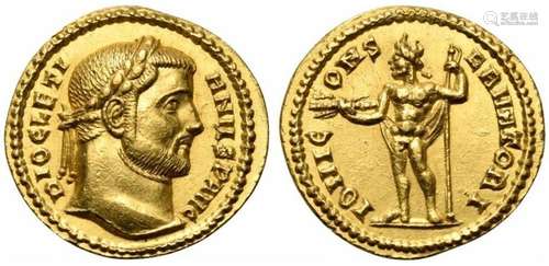 Diocletian (284-305), Aureus, Siscia, AD 293-294; AV (g 4,82...