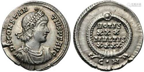 Constantius II (337-361), Reduced Siliqua, Constantinopolis,...