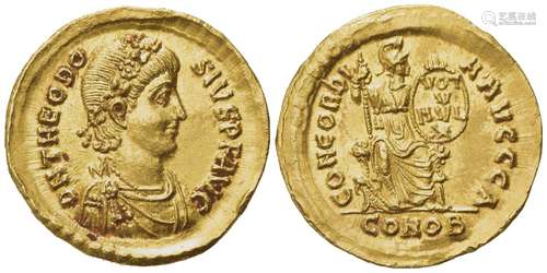 Theodosius I (379-395), Solidus, Constantinopolis, AD 384; A...