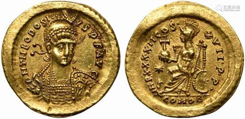 Theodosius II (408-450), Solidus, Constantinopolis, AD 443-4...