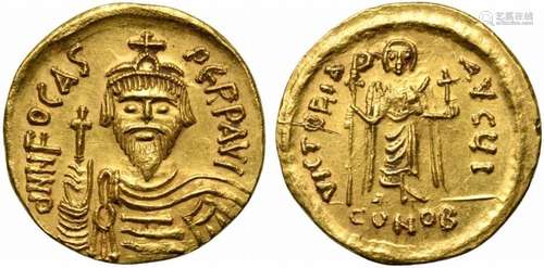 Phocas (602-610), Solidus, Constantinople, ca. AD 607-610; A...