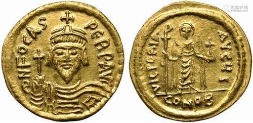 Phocas (602-610), Solidus, Constantinople, ca. AD 607-610; A...