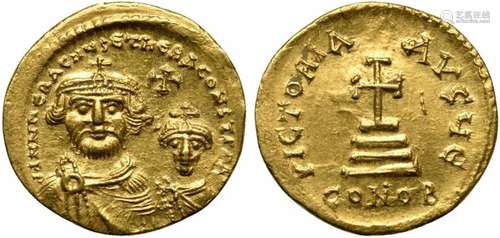 Heraclius with Heraclius Constantine (613-641), Solidus, Con...