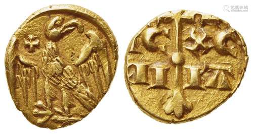 Italy, Manfredonia. Manfredi (1258-1266). AV Tarì (9mm, 0.73...