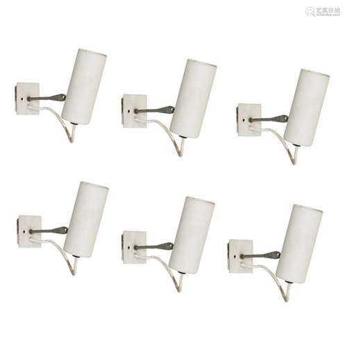 GINO SARFATTI  1912-1985 - SIX '36' WALL LAMPS FOR ARTELUCE