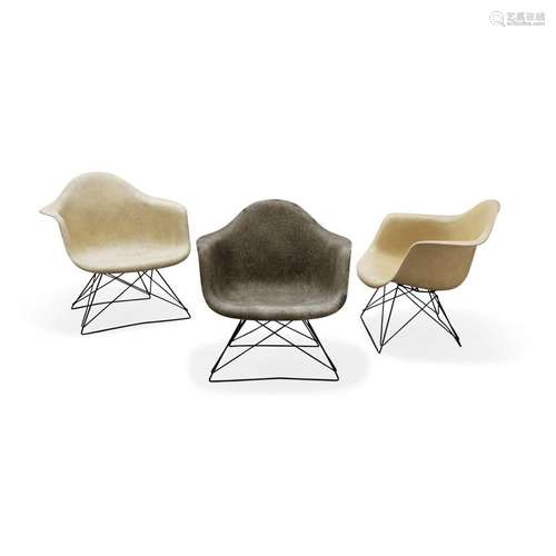 CHARLES & RAY EAMES - THREE 'LAR' ARMCHAIRS FOR HERMAN M...