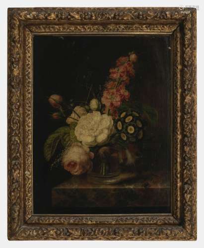 Georg Frederik Ziesel (1756-1809)<br />
Vase de fleurs sur u...