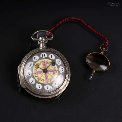 A Spindle Pocket Watch with Painting.