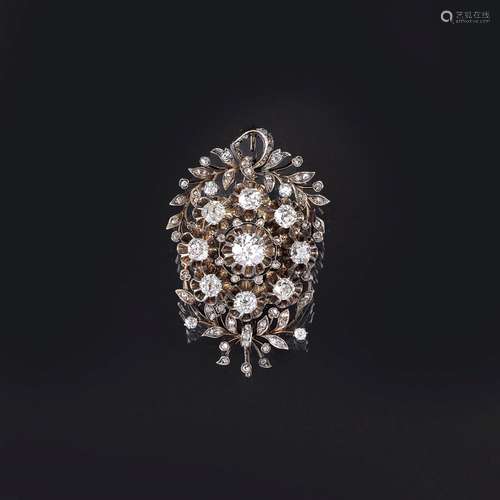 A Belle-Epoque Diamond Brooch.